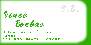 vince borbas business card